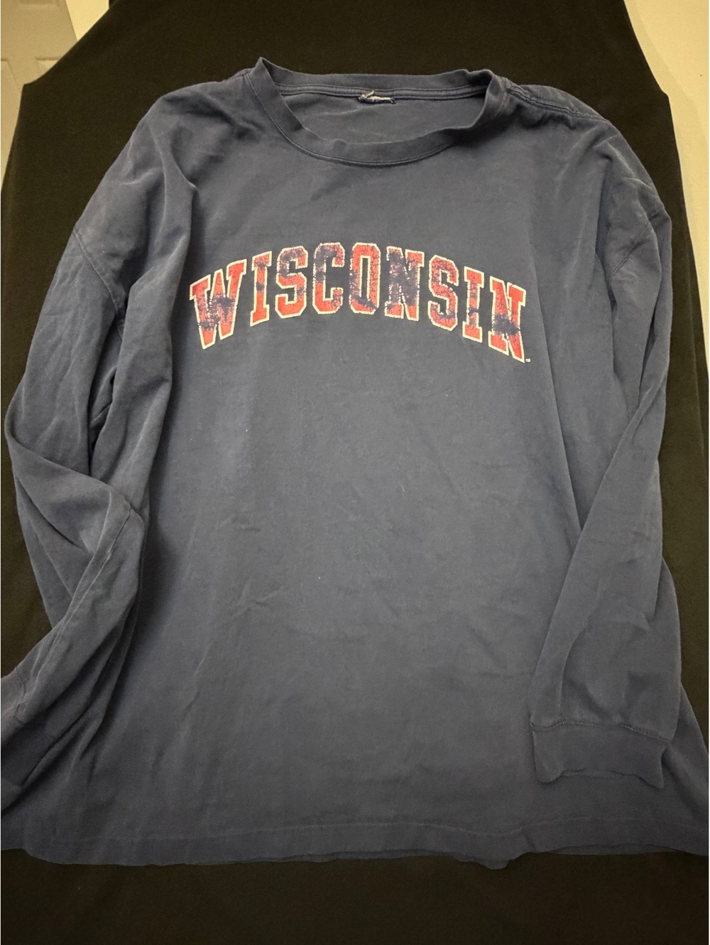 Vintage Wisconsin Long Sleeve Navy Blue Shirt